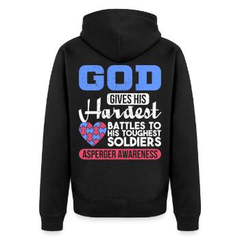 Autisten Asperger Autismus Geschenk - Unisex Premium Bio Zip Hoodie - Schwarz - Hinten - Nico (187cm)