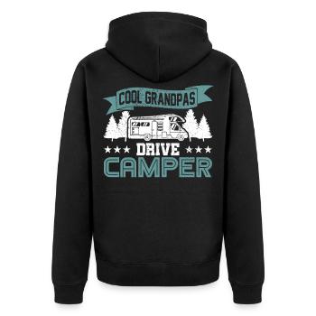 Recreational camper camper caravan gift - Unisex Premium Organic Zip Hoodie - black - Back - Nico (187cm)