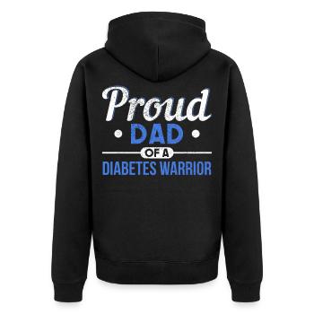 Diabétiques T1D diabète cadeau - Veste à capuche bio Premium Unisexe - noir - Dos - Nico (187cm)