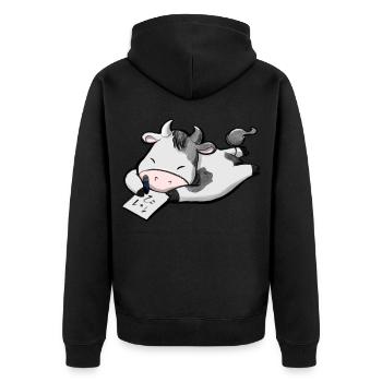 Cowculator - une vache qui compte;) - Veste à capuche bio Premium Unisexe - noir - Dos - Nico (187cm)
