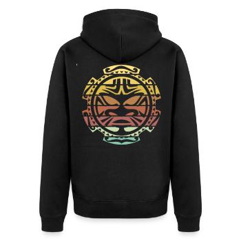 Tatouage soleil maori - Veste à capuche bio Premium Unisexe - noir - Dos - Nico (187cm)