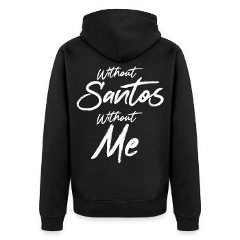 Santos - Unisex Premium Bio Zip Hoodie - Schwarz - Hinten - Nico (187cm)