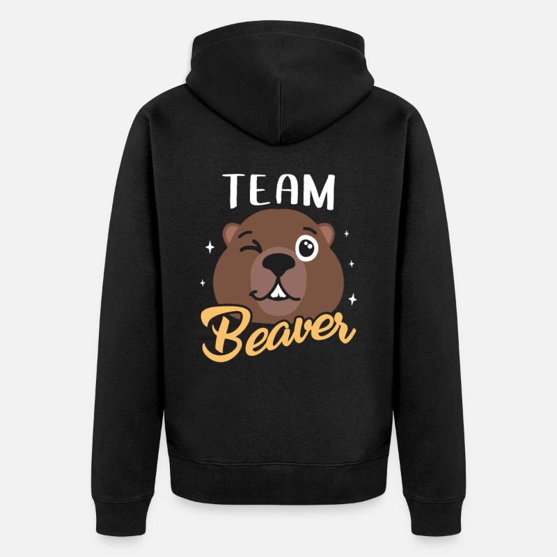 Waldarbeiter Otter Biber Geschenk - Unisex Premium Bio Zip Hoodie - Schwarz