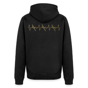 Posaune Geschenk - Unisex Premium Bio Zip Hoodie - Schwarz - Hinten - Nico (187cm)