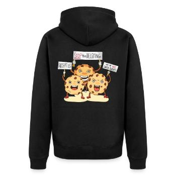 Nerd I accept cookies on the Internet computer - Unisex Premium Organic Zip Hoodie - black - Back - Nico (187cm)