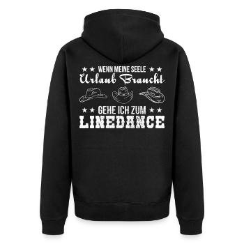 Linedancer Tänzer Linedance Geschenk - Unisex Premium Bio Zip Hoodie - Schwarz - Hinten - Nico (187cm)