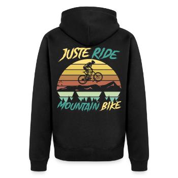 Bike bike - Unisex Premium Organic Zip Hoodie - black - Back - Nico (187cm)