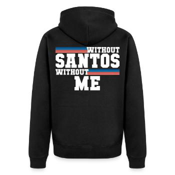 Santos - Unisex Premium Organic Zip Hoodie - black - Back - Nico (187cm)