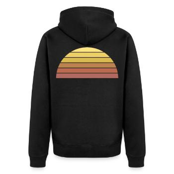 Sun Vintage - Unisex Premium Organic Zip Hoodie - black - Back - Nico (187cm)