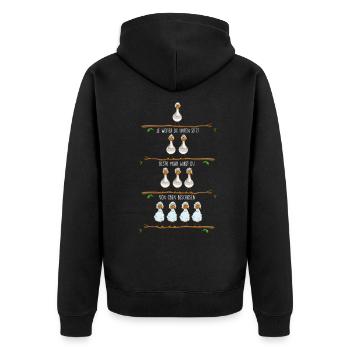 Möwen Hierarchie von oben beschießen Norddeutsche - Unisex Premium Bio Zip Hoodie - Schwarz - Hinten - Nico (187cm)