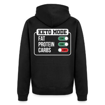 Diet Avocado Keto Gift - Unisex Premium Organic Zip Hoodie - black - Back - Nico (187cm)