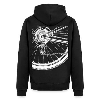 Bicycle racing bike pulse - Unisex Premium Organic Zip Hoodie - black - Back - Nico (187cm)