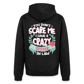Daughter in law son in law brother in law gift - Unisex Premium Organic Zip Hoodie - black - Back - Nico (187cm)