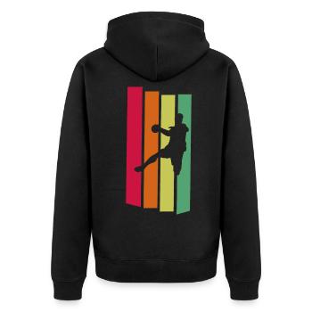 Handball player - handball - Unisex Premium Organic Zip Hoodie - black - Back - Nico (187cm)