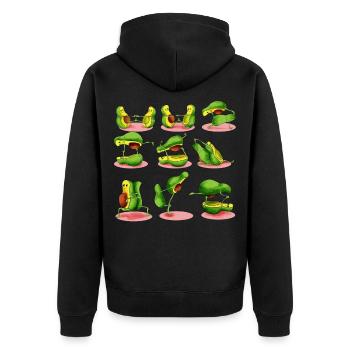 Yoga Veggie Avocado Couple Meditation Avocato - Unisex Premium Organic Zip Hoodie - black - Back - Nico (187cm)
