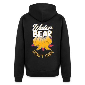Biologen Bärtierchen Tardigrade Geschenk - Unisex Premium Bio Zip Hoodie - Schwarz - Hinten - Nico (187cm)