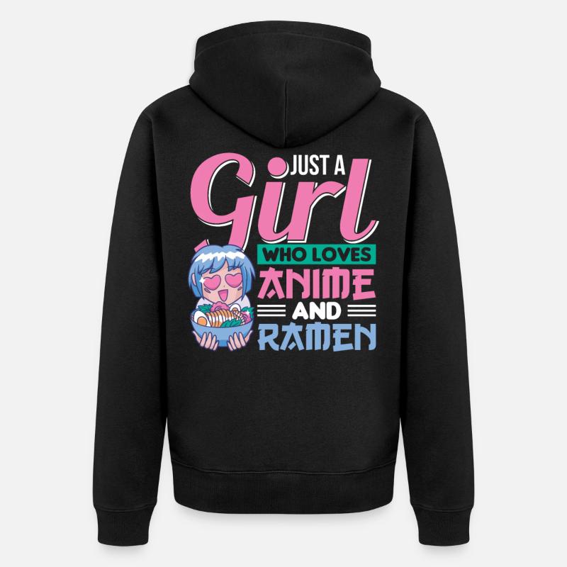 Weeb Sketching Anime Geschenk - Unisex Premium Bio Zip Hoodie - Schwarz