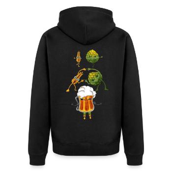 Craft hops wheat as a beer fusion dance - Unisex Premium Organic Zip Hoodie - black - Back - Nico (187cm)