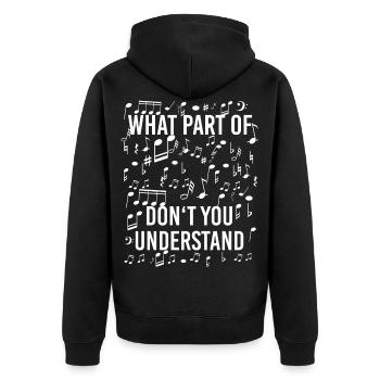 Musik - Unisex Premium Bio Zip Hoodie - Schwarz - Hinten - Nico (187cm)