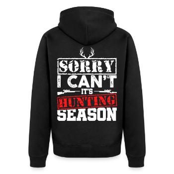 Forester Wild Antlers Deer Hunting Gift - Unisex Premium Organic Zip Hoodie - black - Back - Nico (187cm)