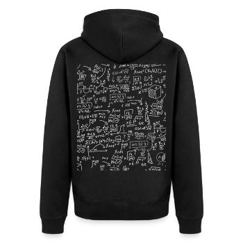 Mathe Symbol - Unisex Premium Bio Zip Hoodie - Schwarz - Hinten - Nico (187cm)
