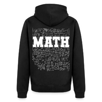 Mathe lustige Sprüche - Unisex Premium Bio Zip Hoodie - Schwarz - Hinten - Nico (187cm)