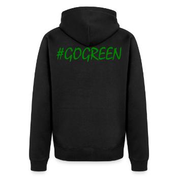 Go green - Unisex Premium Bio Zip Hoodie - Schwarz - Hinten - Nico (187cm)