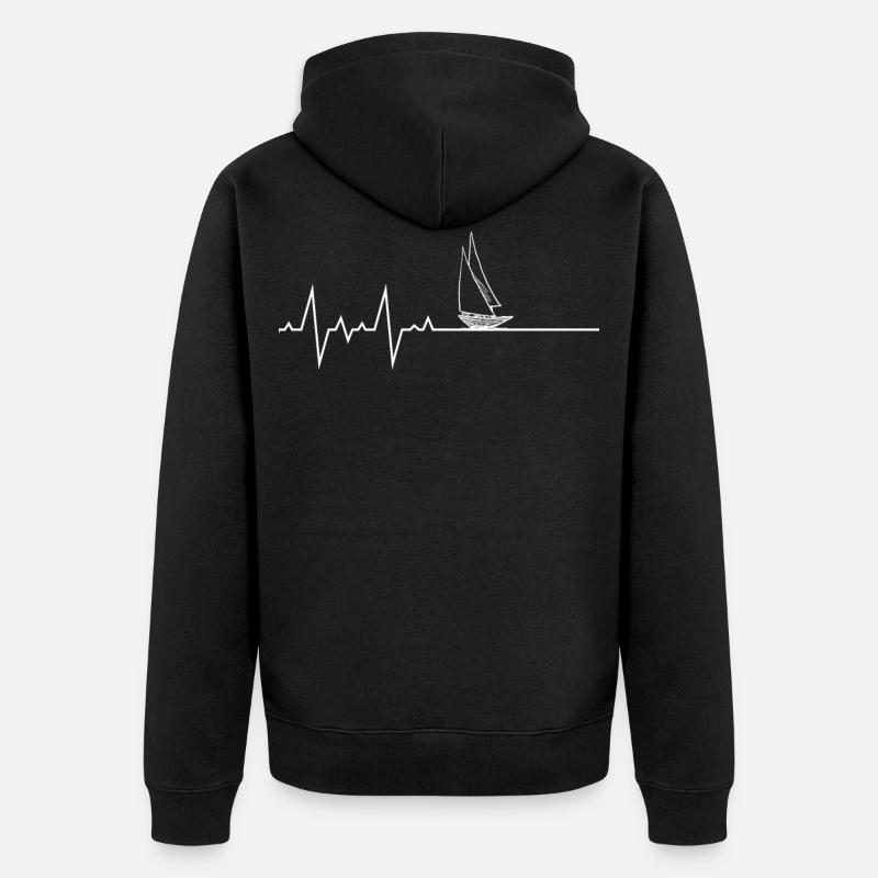 Segelboot - Unisex Premium Bio Zip Hoodie - Schwarz