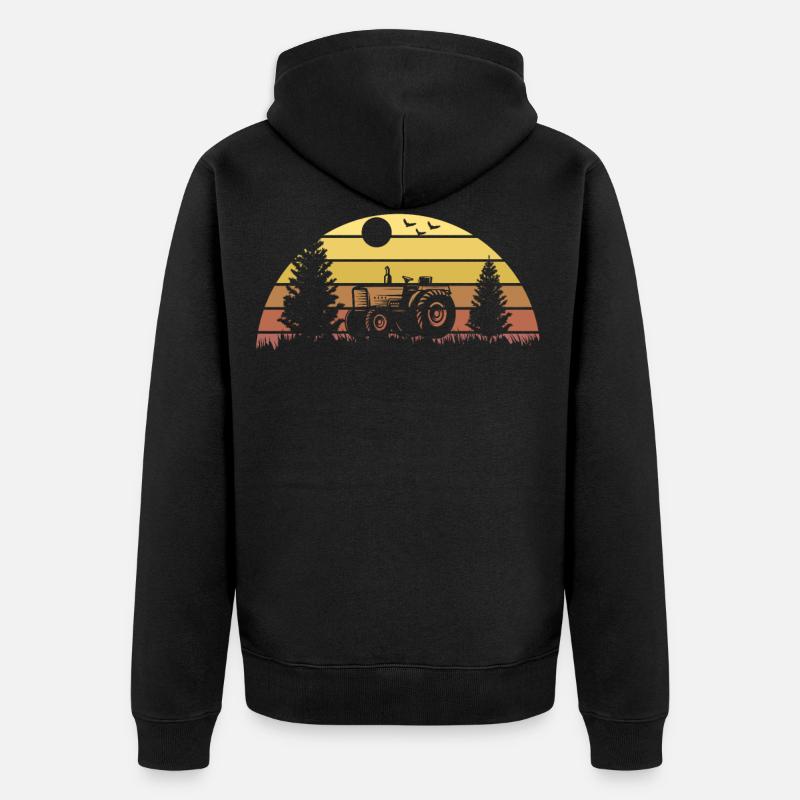 Traktor Traktorfahrer Trecker Simulation - Unisex Premium Bio Zip Hoodie - Schwarz