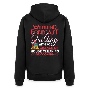 Seamstress patchwork quilting gift - Unisex Premium Organic Zip Hoodie - black - Back - Nico (187cm)