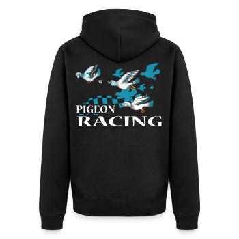 Pigeon pigeons pigeons élevage de pigeons - Veste à capuche bio Premium Unisexe - noir - Dos - Nico (187cm)