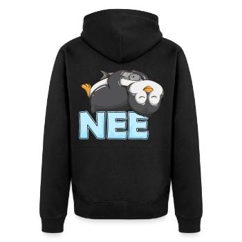 Fauler Pinguin Tierliebhaber Nee Pinguine Fisch - Unisex Premium Bio Zip Hoodie - Schwarz - Hinten - Nico (187cm)