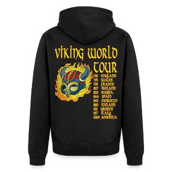 Viking World Tour Vikings Walhalla Odin - Veste à capuche bio Premium Unisexe - noir - Dos - Nico (187cm)
