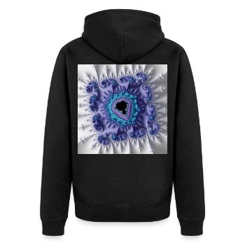 Fraktal #X24 - Unisex Premium Bio Zip Hoodie - Schwarz - Hinten - Nico (187cm)