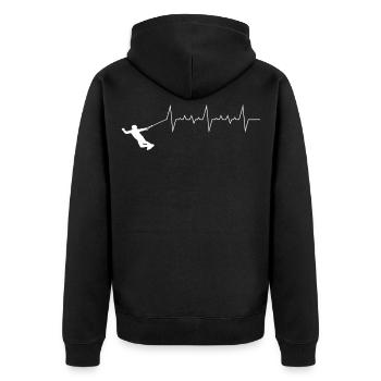 Kitesurfing wakeboard - Unisex Premium Organic Zip Hoodie - black - Back - Nico (187cm)