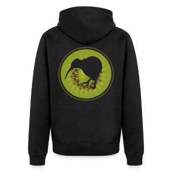 Kiwi bird - Unisex Premium Organic Zip Hoodie - black - Back - Nico (187cm)