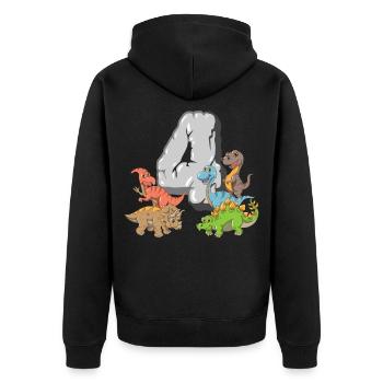 Dinosaure 4 ans enfants 4 anniversaire T-Rex Dino - Veste à capuche bio Premium Unisexe - noir - Dos - Nico (187cm)