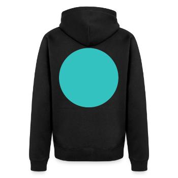 Cercle - Rond - Turquoise - Bleu - Veste à capuche bio Premium Unisexe - noir - Dos - Nico (187cm)