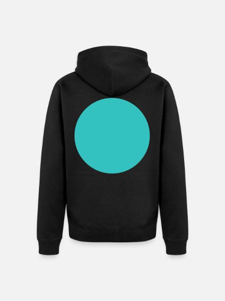 Circle - Round - Turquoise - Blue - Unisex Premium Organic Zip Hoodie - black