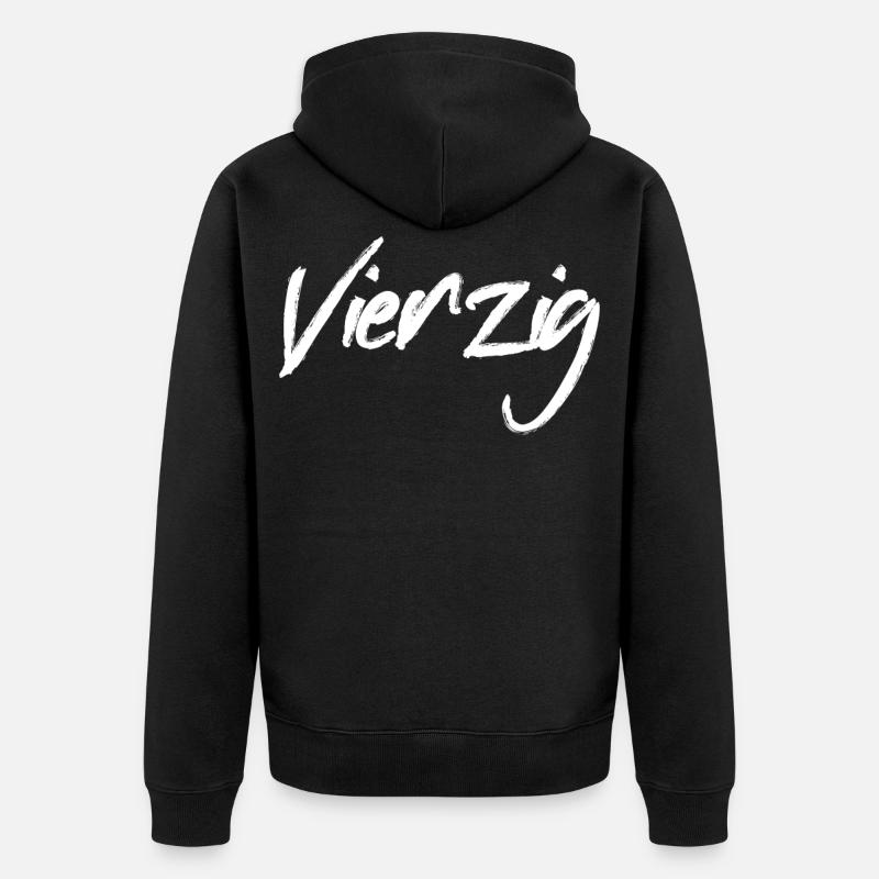 40 Vierzig - Unisex Premium Bio Zip Hoodie - Schwarz