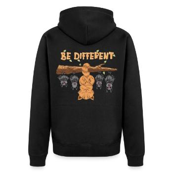 Katzenbesitzer Be Different Fledermäuse Liebhaber - Unisex Premium Bio Zip Hoodie - Schwarz - Hinten - Nico (187cm)