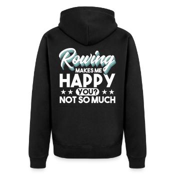 Ruderer Rudersport Rudern Geschenk - Unisex Premium Bio Zip Hoodie - Schwarz - Hinten - Nico (187cm)