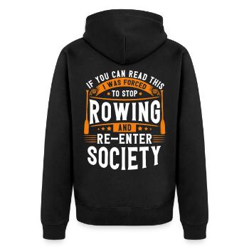 Rudersport Ruderer Rudern Geschenk - Unisex Premium Bio Zip Hoodie - Schwarz - Hinten - Nico (187cm)