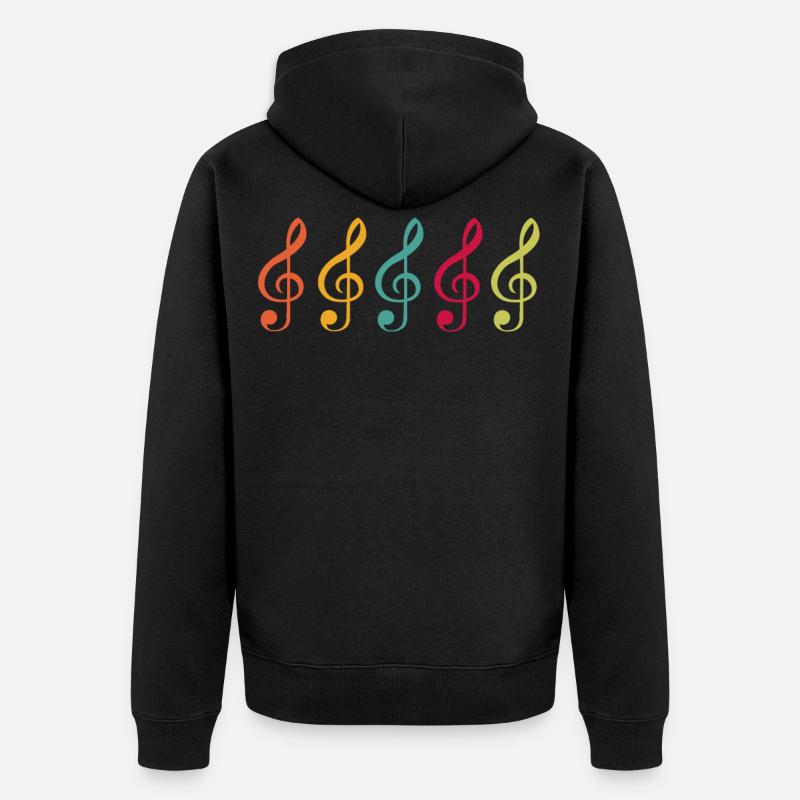 Clé de bas de musique - Veste à capuche bio Premium Unisexe - noir