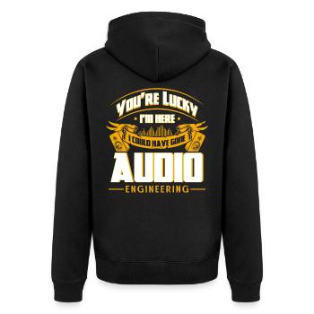 Sound & Audio Sound Engineer Sound Engineer Gift - Unisex Premium Organic Zip Hoodie - black - Back - Nico (187cm)