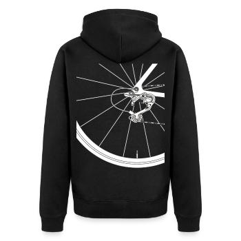 Vélo de course - Veste à capuche bio Premium Unisexe - noir - Dos - Nico (187cm)