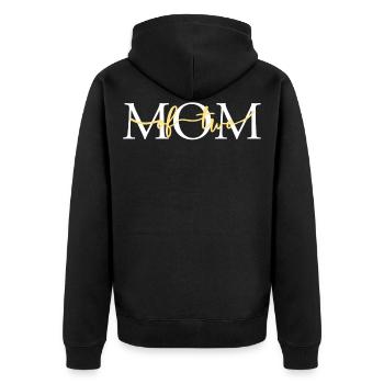 Mama Kinder - Unisex Premium Bio Zip Hoodie - Schwarz - Hinten - Nico (187cm)