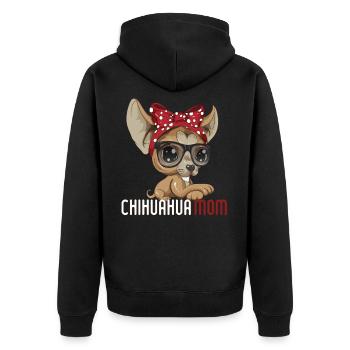Chihuahua maman chiens sort dames race de chien maman - Veste à capuche bio Premium Unisexe - noir - Dos - Nico (187cm)