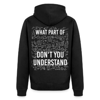 Motif de maths drôle - Veste à capuche bio Premium Unisexe - noir - Dos - Nico (187cm)