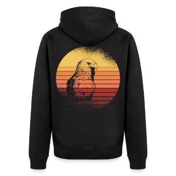 Falke Greifvogel Falkner Falknerei Beizjagd - Unisex Premium Bio Zip Hoodie - Schwarz - Hinten - Nico (187cm)